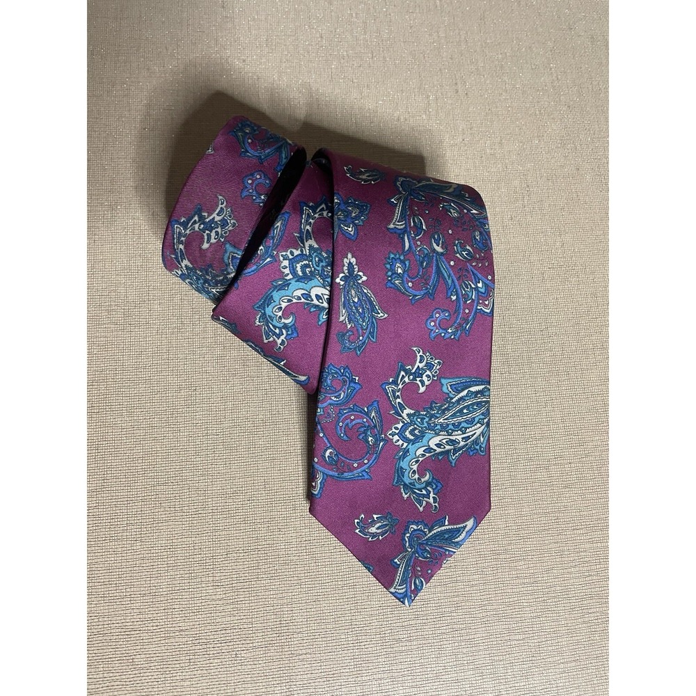 Vtg Christian Dior Tie 100% Silk Paisley Dress Formal Menswear Business Attire
